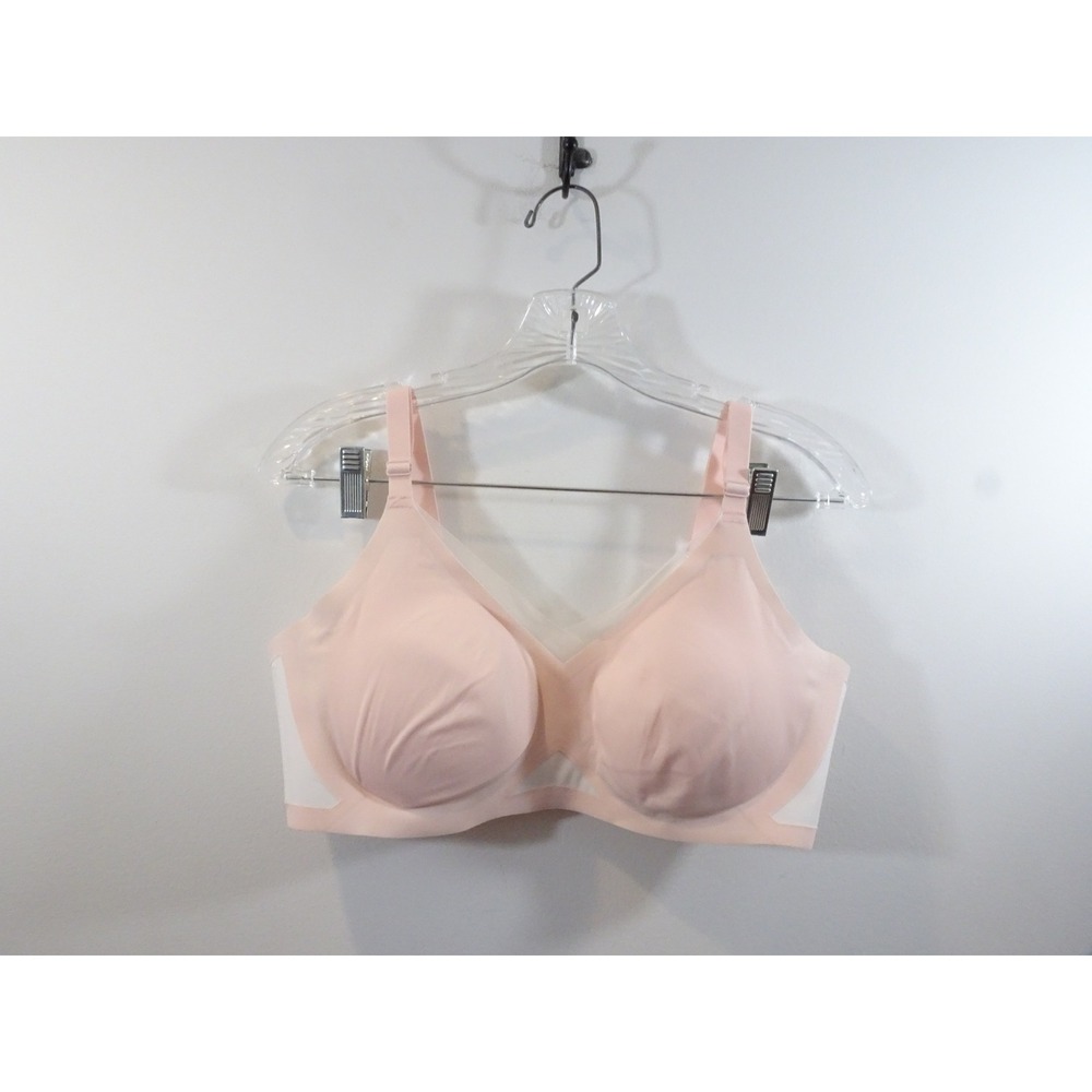 Honeylove Crossover Bra Blush Pink Wireless Mesh Support Size Large LWBR0302-2